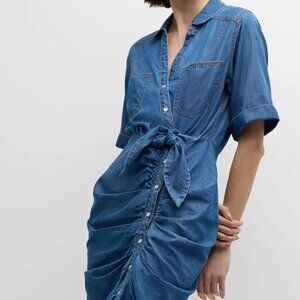 Veronica Beard Hensley Dress Blue Chambrey Shirt Dress Rushed Size 4